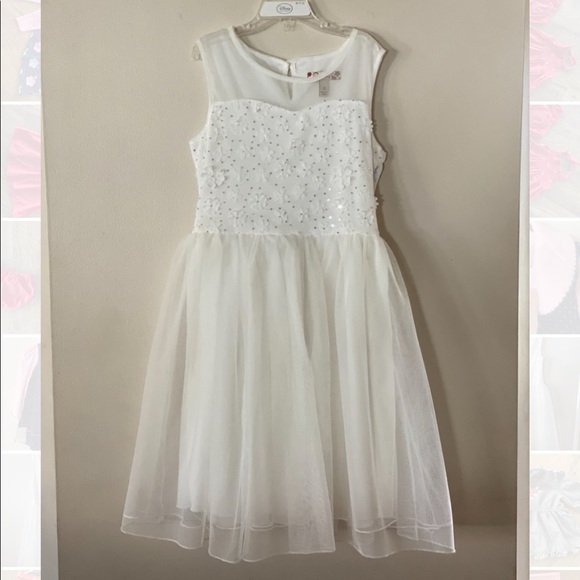 Girls Speechless White Flower Girl Dress Toule - Picture 1 of 6
